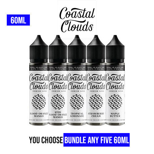 Coastal Clouds Vape Juice 60ml Pick 5 Bundle (300ml) $59.99 | West Coast Vape Supply Coastal Clouds Vape Juice 60ml Pick 5 Bundle (300ml) $59.99 | West Coast Vape Supply