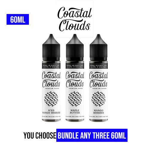 Coastal Clouds Vape Juice 60ml Pick 3 Bundle (180ml) $29.99 | West Coast Vape Supply Coastal Clouds Vape Juice 60ml Pick 3 Bundle (180ml) $29.99 | West Coast Vape Supply