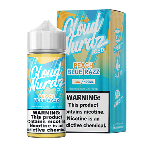 Peach Blue Razz Iced by Cloud NURDZ 100ml $12.75 Peach Blue Razz Iced by Cloud NURDZ 100ml $12.75