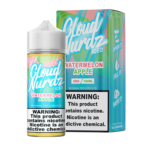 Cloud NURDZ Watermelon Apple Iced 100ml $12.75 Cloud NURDZ Watermelon Apple Iced 100ml $12.75