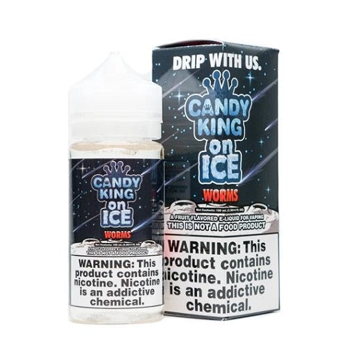 sour gummy worm vape juice Candy King Sour Worms On Ice 100ml ⋆ $12.75