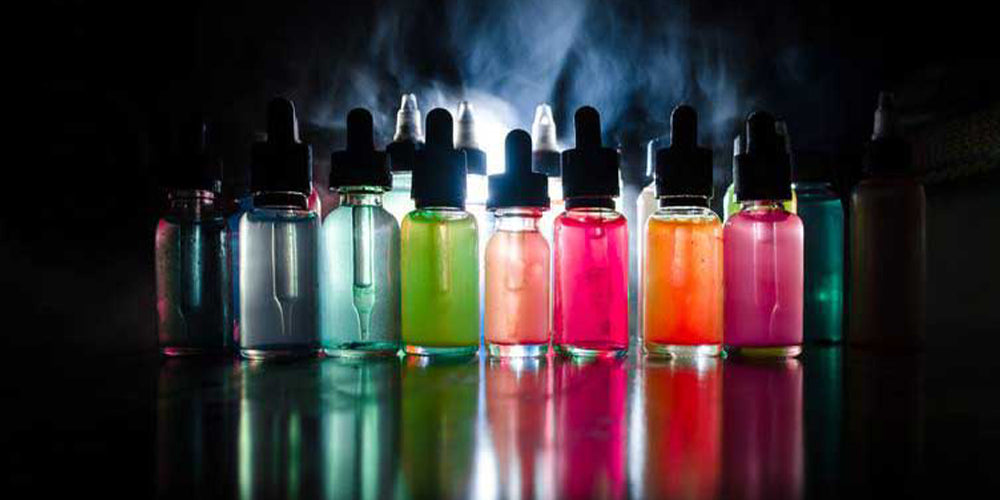 Vape Juice Bottles Black Background