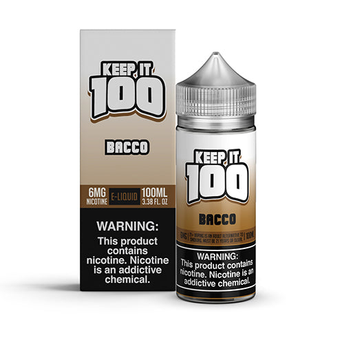 Bacco by Keep It 100 100ml $14.75 100% Authentic | West Coast Vape Supply Bacco by Keep It 100 100ml $14.75 100% Authentic | West Coast Vape Supply