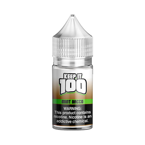 Keep It 100 Salts Mint Bacco 30ml $12.99 100% Authentic | West Coast Vape Supply Keep It 100 Salts Mint Bacco 30ml $12.99 100% Authentic | West Coast Vape Supply