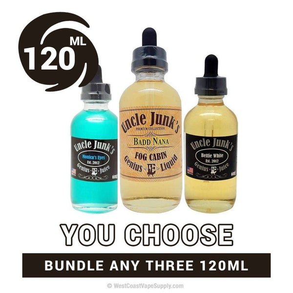 Buy Uncle Junk's Pick 3 120ml (360ml)  Vape Juice Bundle  $59.99