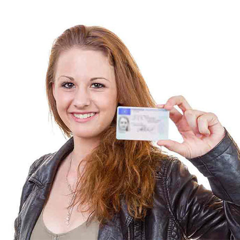Woman Showing Drivers License